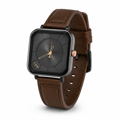TOMI T-093 Square Dial Strap Watch